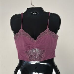 Free people Intimate Comfort material stretch straps adjust mauve Bralette crop